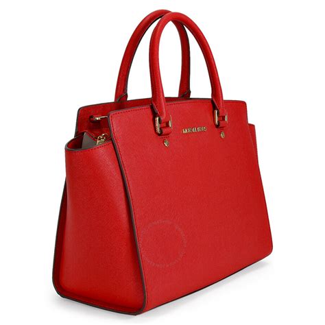 michael kors selma satchel red|Michael Kors selma bag.